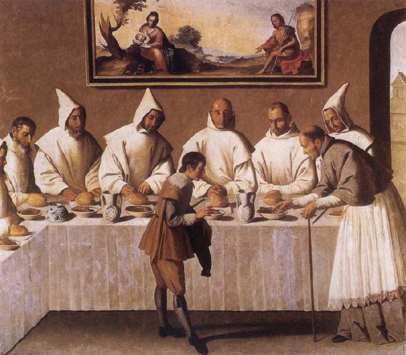 Francisco de Zurbaran St Hugo of Grenoble in the Carthusian Refectory oil painting image